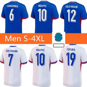 프랑스 축구 저지 2024 Mbappe Giroud Dembele Kolo Muani Kante Maillot de Foot Fr Equipe Maillots 축구 셔츠 S-4XL