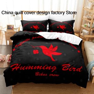 Bedding Sets Wind Breaker Bird Set Cartoon Anime Three-piece Adult Kid Bedroom Duvetcover 3D 01