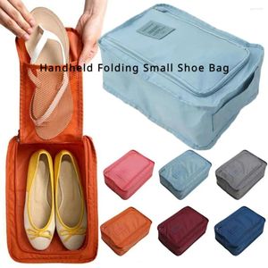 Förvaringspåsar multifunktionell resväska bärbar tote för kvinnor nylon vikande dammtät sko lopphandväska dampås hem