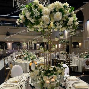 Decorazione per feste 3pcs) oro a secco) Design antico semplice 120 cm al centro del telaio floreale in metallo alto per tavolo da matrimonio 470