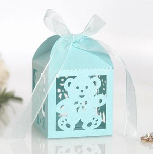 Wrap regalo 10/20pcs Scacciato orso grazioso cassa cioccolato per il sesso di baby shower rivelare la festa di compleanno per bambini con riborn