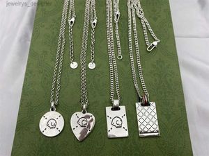 Naszyjniki designerskie Naszyjniki 2022 Vintage 925 Sterling Sliver Kobiety mężczyźni szkieletowy łańcuch duchów wisiant Choker luksusowa biżuteria g