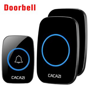 Doorbell Home Wireless Doorbell Smart Calling Bell Waterproof 300m Fjärrbatteri Knapp 60 Chimes 5 Volym Intelligent Door Bell Chime