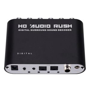 Converter 5.1 CH HD Audio Decoder SPDIF COAXIAL TILL RCA DTS AC3 Optisk digital konverteringsförstärkare Analog AUX 3,5 mm för PS3 Set Top Box