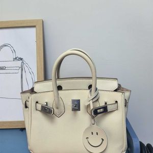 High definition leather designer bag Premium 20cm Silver Button EP Palm Bag Genuine Leather Special Offer Cowhide Handheld Mini Womens Bag