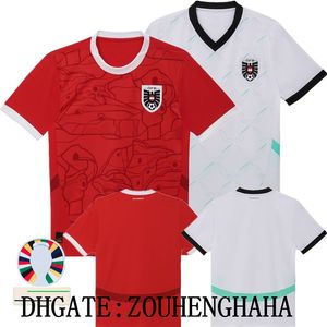 CAMISETAS AUSTRIA 2024 Euro Cup National Team Soccer Jersey a casa Posch Seiwald Sabitzer Gregoritsch Lienhart Laimer Football Shirts Kit Kit Kit Set di dimensioni S-4xl