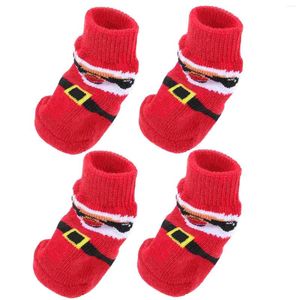 Dog Apparel 4 PCs Sock Socks Pet Selder Christmas Grip Polysters Wearsistante Protetores