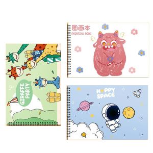 Notebooks A4 Drawing Cartoon Notebook per studenti adesivi per bambini Book illustrati per bambini per le forniture per la scuola di schizzi d'arte