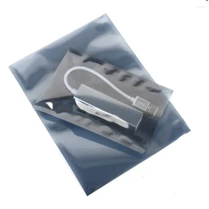 Aufbewahrungstaschen 100pcs/Los Antistatic-Beutel mit Tränenkerbe Offene Oberpackung für elektronisches Zubehör ESD USB Chip Heat Dichtung