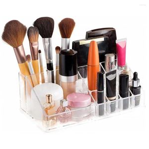 Storage Boxes Drawer Clutter Organizer Durable Clear Makeup With Grids Cosmetic Box For Lipstick Eyeliner Brushes