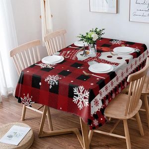 Table Cloth Christmas Snowflake Robin Berry Kitchen Supplies Living Room Coffee Home Decor Dining Waterproof Tablecloth