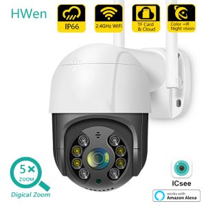 Cameras 1080P PTZ IP Camera Outdoor Wireless Wifi Surveillance Camera 4X Digital Zoom CCTV Cameras H.265 P2P Audio Camera Icsee