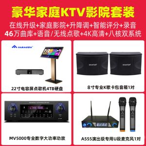 Oyuncu inandon 22inch karaoke makinesi ailesi ktv seti inşa edilmiş 4tb hdd amplifikatör mikrofon ve hoparlörlerle tam set