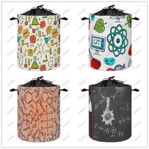 Laundry Bags Physics Cartoon Print Pattern Folding Basket Storage Waterproof Dirty Clothes Finishing Bag