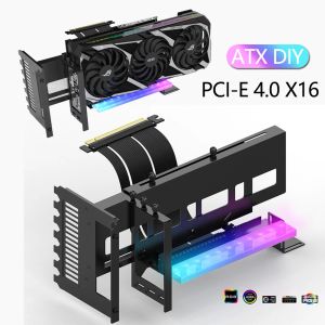 Стенд argb вертикальный графический процессор поддерживает PCIe 4.0 x16 GPU Mount Mount Mount Crack Krack Doster Holder Support VGA RTX3090 Cracket ATX Case DIY