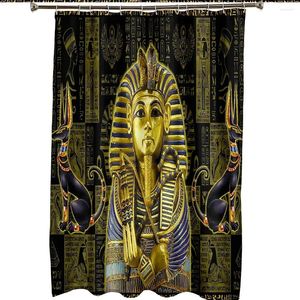 Duschgardiner Afrikanska egyptiska faraoniska pyramid Vattentäta tvättbara badrumstillbehör Polyester med 12 datorer