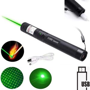 Pointers Hight Powerful USB Laser pointer Builtin batteryGreen Red Laser Sight 10000m 5mw Adjustable Focus Lazer pen