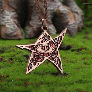 Anhänger Halsketten Retro rot Seestern Pentagramm Halskette Mode Casual Jewelry Geschenk für Männer und Frauen