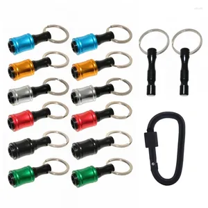 Keychains 12Pieces 1/4 Inch Hex Shank Bits Holder Keychian Keychain Extension Bar Screwdriver Bit Socket Adapter