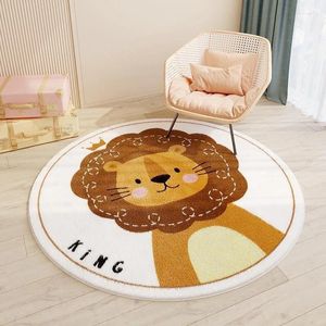 Carpets Household Round Carpet Cartoon Living Room Tea Table Rocking Chair Swivel Footrest Absorbent Non-slip Pad