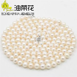 Catene naturali da 7-8 mm a piattaforma coltivata per perle coltivata catena di maglioni femminile femminile gioielli di moda che producono ornamenti a mano da design a mano