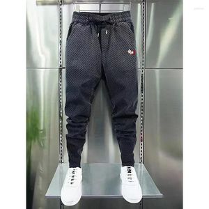 Pantaloni da uomo 2024 golf primaverile indossare pantalone elasticità lungo abbigliamento coreano affari casual uomini casual abbigliamento pantaloni spessi resistenti