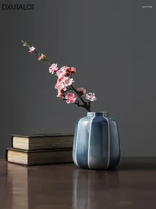 Vazolar dxuailoi modern basitlik seramik mavi boyalı vazo süsleri sırlı oturma odası çiçek aranjman mobilyaları ev dekor