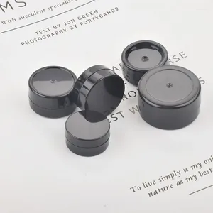 収納ボトル50pcsトラベルポータブル小さい1g2g3g5g10g20gプラスチックブラッククリームジャーポットネイルアート化粧品ビードコンテナ