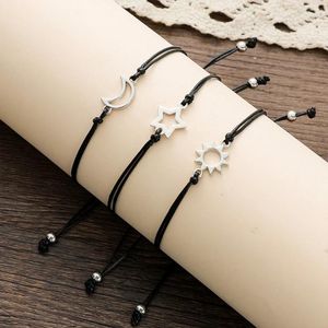 Charm Bracelets Sun Moon Star Card Friendship Friends Rope Chain Engagement Gift Christmas Fashion Jewelry