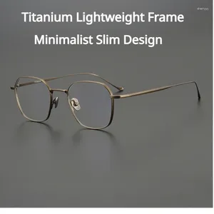 Солнцезащитные очки рамы в японском стиле Slim Frame Ultra-Light Titanium Eyeglass, подходящие для линз рецептурных линз с миопией.