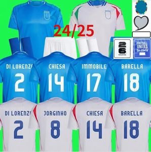 3xl 4xl NS Player 24 25 Maglie da calcio Bonucci Jorginho Insigne Verratti Men Shirt da calcio per bambini Chiese Chiesa Barella Chitalia Faiellini Pellegrini Itary European Cup Cup