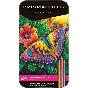 Pennor Prismacolor Premier Professional Colored Pencils, Soft Core, 24 Pack Drawing Pencil Set för början och erfarna konstnärer