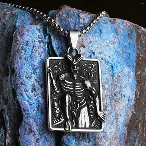 Pendant Necklaces Fallen Angel Devil Satan Amulet Men Stainless Steel Pendants Chains Women Jewelry Vintage Accessories Gifts Wholesale