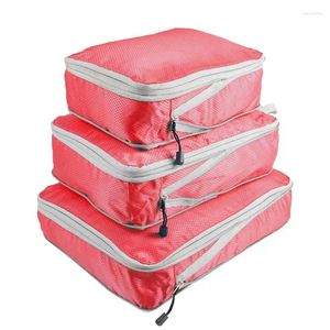 Storage Bags Luggage Bag Multi-functional Packing Cubes For Travel 3Pcs Set Foldable Suitcase Organizer Lightweight