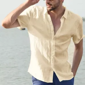 Camisas casuais de camisa de verão masculino de mangas curtas soltas Cardigã de seios de mangas curtas