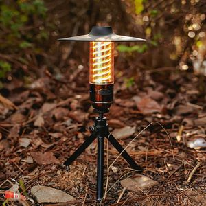 Portabel campingljus 3 Belysningslägen Camping Lantern USB uppladdningsbart vattentätt tält hängande lampor Utomhus LED -ficklampa 240325