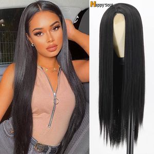 Colored 360 Full Lace Wig Pre Plucked 13x4 long straight hair chemical fiber full head lace wigs Yaki HD Transparent Glueless High temperature resistant fiber wig