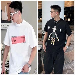 graphic tee tshirt men t shirt designer shirts women clothes hip hop Paint tassel letters Loose printing Front and back printed short sleeves Pure cotton crew neck P1