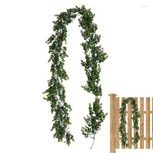 Dekorativa blommor Spring Garland utomhus 5,9 fot konstgjorda eukalyptus kransgrön faux med skönhet för