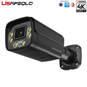 Câmeras 4k 8mp 5mp 4mp Poe IP Câmera de duas maneiras de gravar áudio Câmera de vigilância de segurança cctv