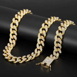 Strands da 1,8 cm Catena Neklace Men Catene Hip Hop Catestrello oro Grandi pesanti collane di gioielli cubani pesanti ghiacciate 230613