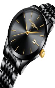 Men039s Watch RONTHEEDGF Genuine Thin Men039s Steel Quartz Wristwatch Calendar Waterproof Wrist Watch3380371