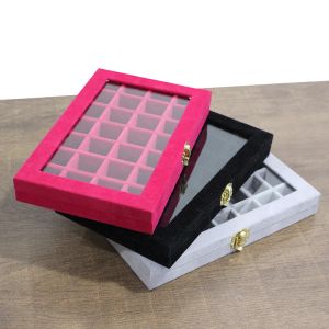 Other 28 Grid Flannel Nail Jewelry Storage Box Jewelry Storage Box Earrings Jewelry Storage Box With Cover