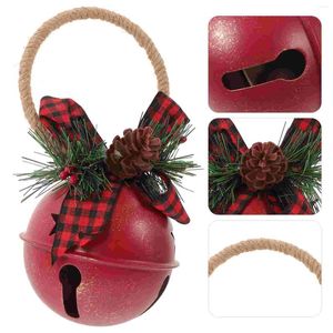 Dekorative Figuren Weihnachten Glocken Türhänger rustikale Sternglocke mit Bogenkiefern ein Beeren -Vintage -Anhänger Hängende Ornamente für Weihnachten Urlaub