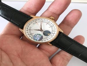 2021 Vendi orologi in oro rosa menwomen orologi di lusso aaa sapphire movimenti spazzanti automatici da data in pelle cinguetta orologio da polso da polso in pelle1420027