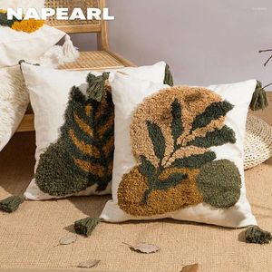 Pillow NAPEARL Autumn Leaves Embroidered Style Cases Covers Sofa Couch 45x45cm Home Decor