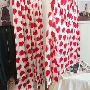 Roupas em casa Nicho feminino Design da moda Sweet Red Love Pijamas Set Wear