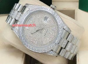 Ny anlända Watch High Quality Automatic Men Watch 41mm Silver Case Diamond Bezel and Diamonds in Mitt of Armband 4 Color Dial 7245092