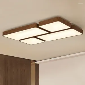 Ceiling Lights Living Room Light Simple Modern Atmospheric LED Wood Main Geometric Creative Hall Study