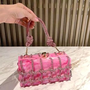 JIOMAY Luxury Rhinestone Purses For Women Brand Fashion Designer Handbags Marbling Evening Clutch Versatile Party Rhinestone Bag 240321